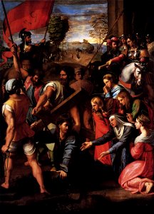Raffaello Sanzio - Christ Falls on the Way to Calvary - WGA18828. Free illustration for personal and commercial use.