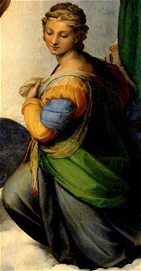 RAFAEL - Madonna Sixtina (Gemäldegalerie Alter Meister, Dresden, 1513-14. Óleo sobre lienzo, 265 x 196 cm) (cropped)