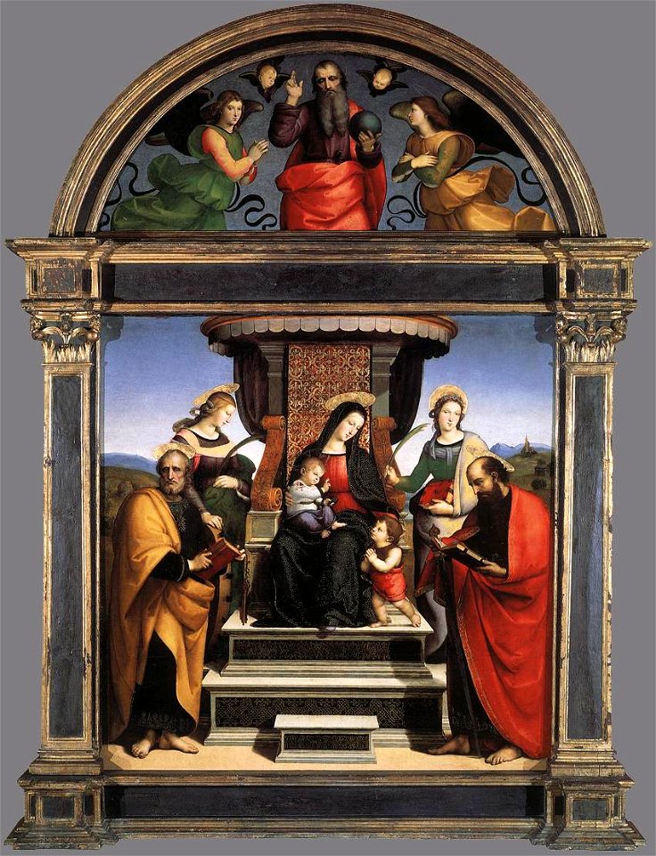 Raffaello Sanzio - Madonna and Child Enthroned with Saints - WGA18621