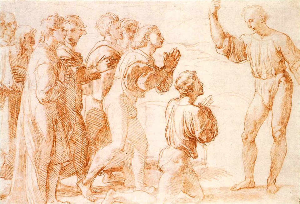 Raffaello, studio per i cartoni degli arazzi della sistina 04