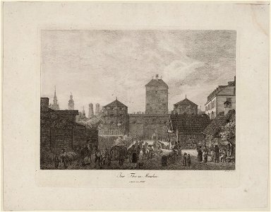 Radierung - ISAR TOR IN MÜNCHEN - Domenico Quaglio - um 1812