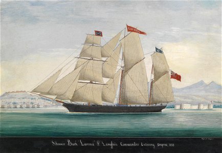 Raffaelo Corsini Schooner Bark Lavinia entering Smyrna 1856