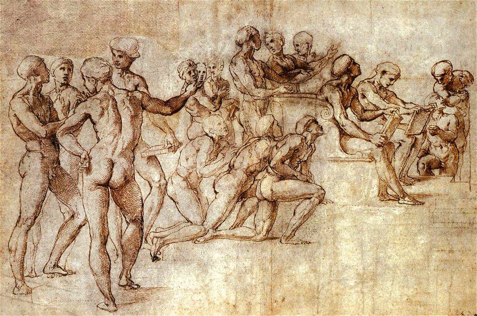 Raffaello Sanzio - Nude Garzone Study for the Disputa - WGA18933