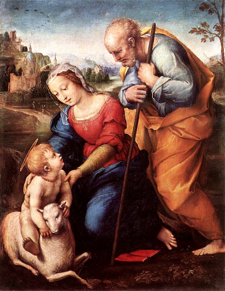 Raffaello Sanzio - The Holy Family with a Lamb - WGA18656