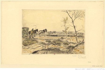 Raffaëlli - Paysage de banlieue (le tombereau), 2ème état, btv1b53187066j