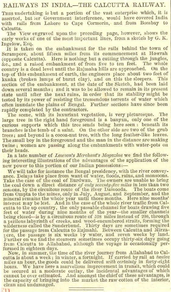 Railways in India.--The Calcutta Railway, p. 282
