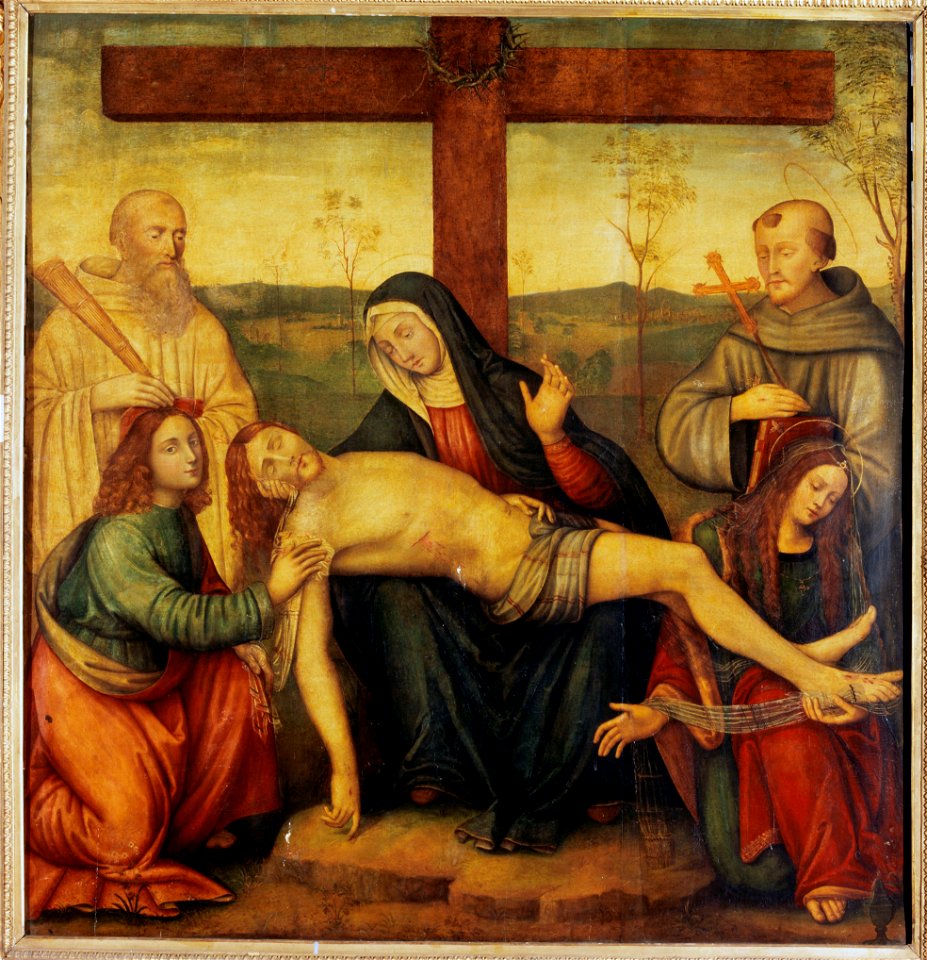 Raffaellino Del Garbo ou dei Carli ou dei Capponi - Pieta avec Saint Benoît, Saint François, Saint Jean et Sainte Marie-Madeleine - PPP2556 - Musée des Beaux-Arts de la ville de Paris