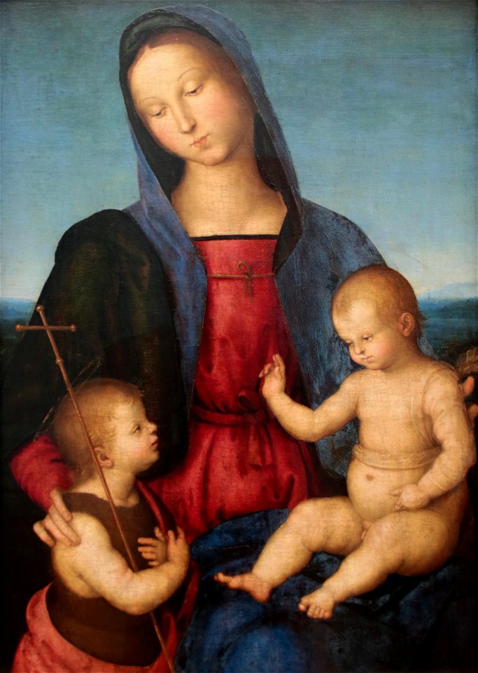 Raffaello Sanzio (Urbino, 28 marzo 1483 – Roma, 6 aprile 1520) - Madonna Diotallevi (1504) Olio su tavola dimensioni 69x50 cm. - Gemäldegalerie, Berlino