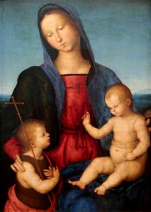 Raffaello Sanzio (Urbino, 28 marzo 1483 – Roma, 6 aprile 1520) - Madonna Diotallevi (1504) Olio su tavola dimensioni 69x50 cm. - Gemäldegalerie, Berlino