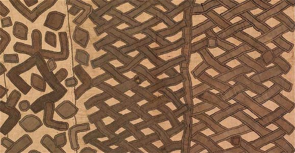 Raffia Cloth; Kuba people; plain weave and appliqué, early 20th century,Honolulu Academy of Arts