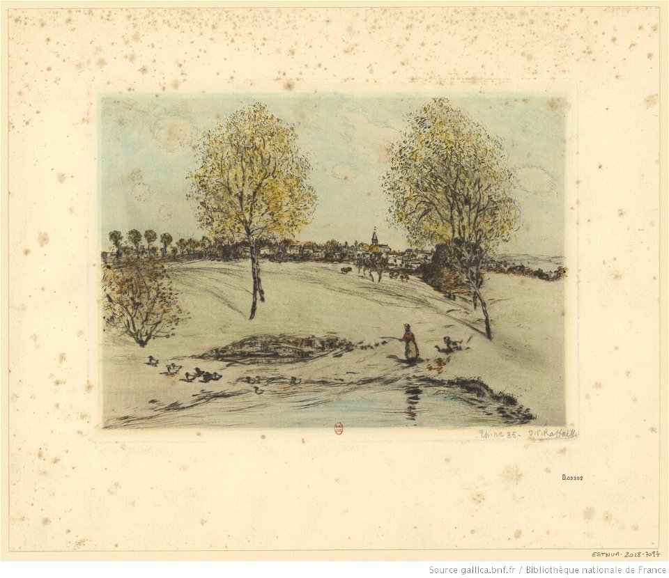 Raffaëlli - Le village sur la colline, 2éme état, btv1b53187014k
