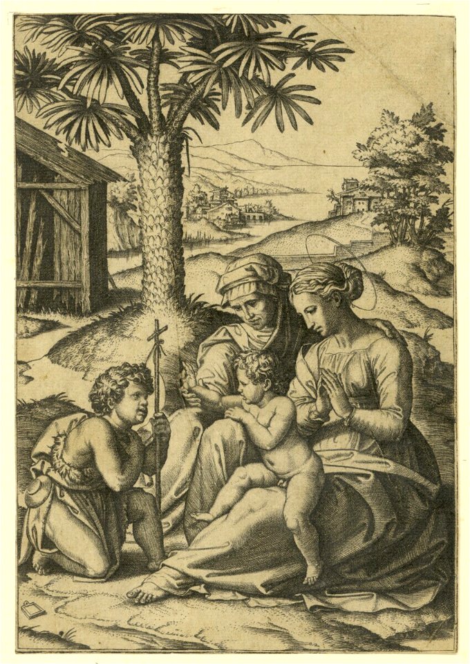 Raimondi - Die Jungfrau mit dem Christuskind, der heiligen Elisabeth und dem Johannesknaben, DG201736730