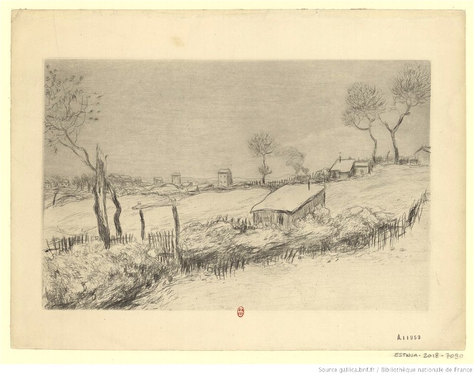 Raffaëlli - La neige, soleil couchant, 5ème état, btv1b53187017x