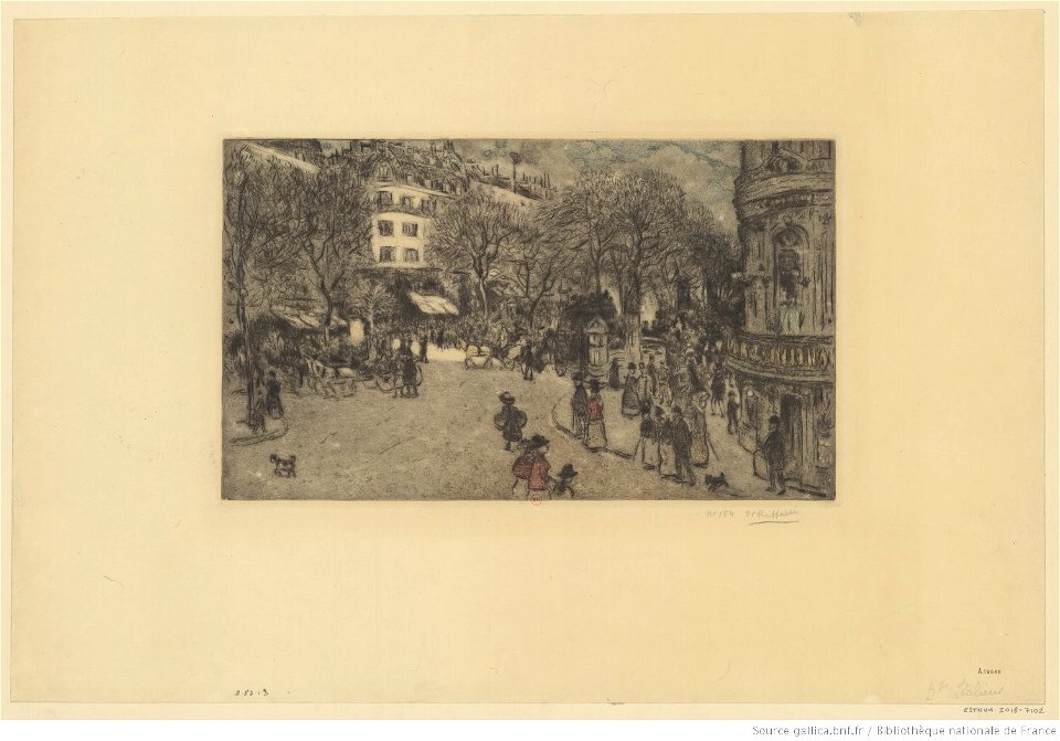 Raffaëlli - Le boulevard des Italiens, petite planche, 3ème état, btv1b531870223