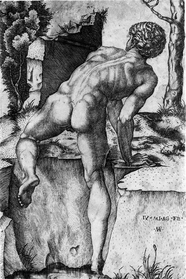 Raimondi - A Man Climbing the Bank of a River, P1209
