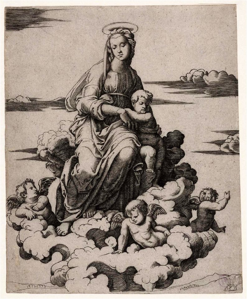 Raimondi - The Virgin and Child Seated on a Cloud, 2010.1358