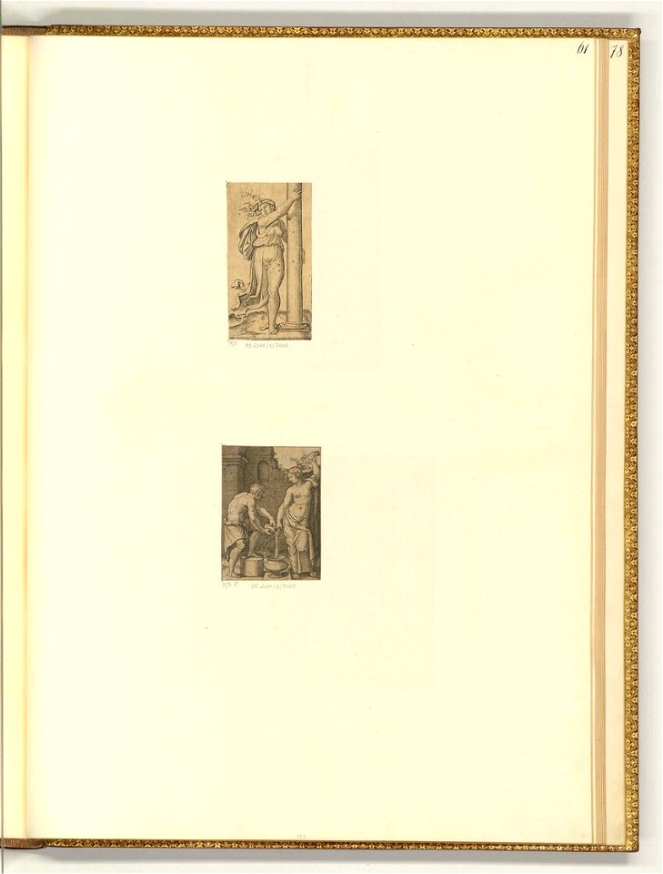Raimondi - Frau bei einer Säule; Mann und Frau bei einer Schüssel, ItI2061