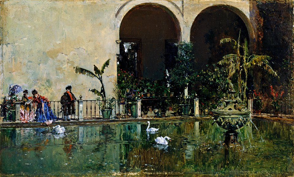 Raimundo Madrazo - Estanque en los jardines del Real Alcazar de Sevilla