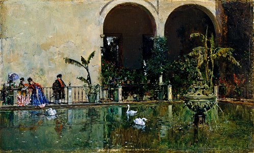 Raimundo Madrazo - Estanque en los jardines del Real Alcazar de Sevilla