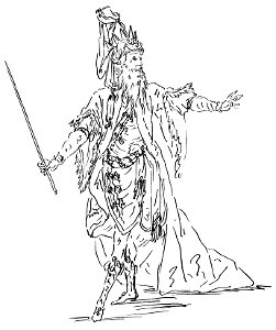 Rameau - Zoroastre - costume scetch by Louis-René Boquet, 1769 - Mr Durand, Oromases Roy des Genies retouched
