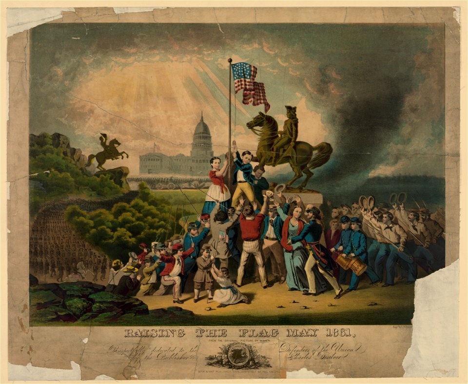 Raising the flag May 1861 - from the original picture by Winner ; engrd. by L.N. Rosenthal (...). LCCN2003689290