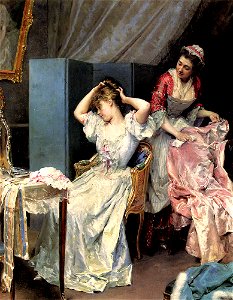 Raimundo Madrazo - La Toilette. Free illustration for personal and commercial use.