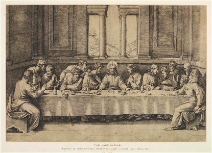 Marcantonio Raimondi (after Raphael) - The Last Supper. Free illustration for personal and commercial use.
