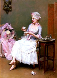 Raimundo Madrazo - Hot Chocolate. Free illustration for personal and commercial use.