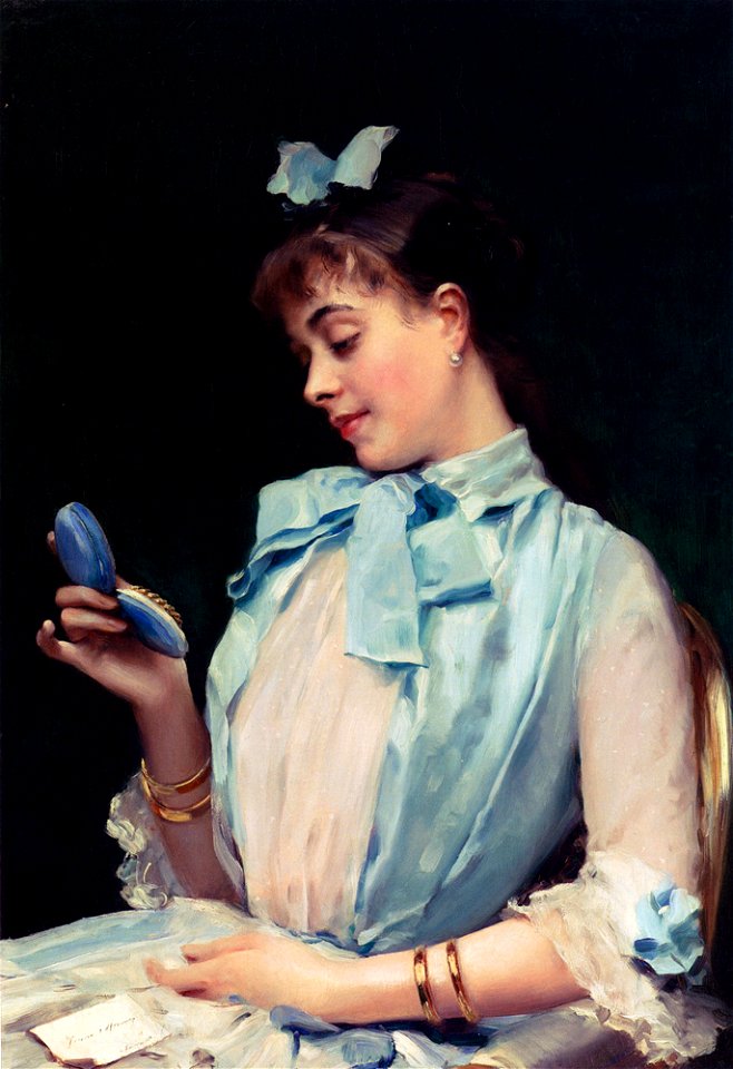 Raimundo Madrazo - Portrait Of Aline Mason In Blue