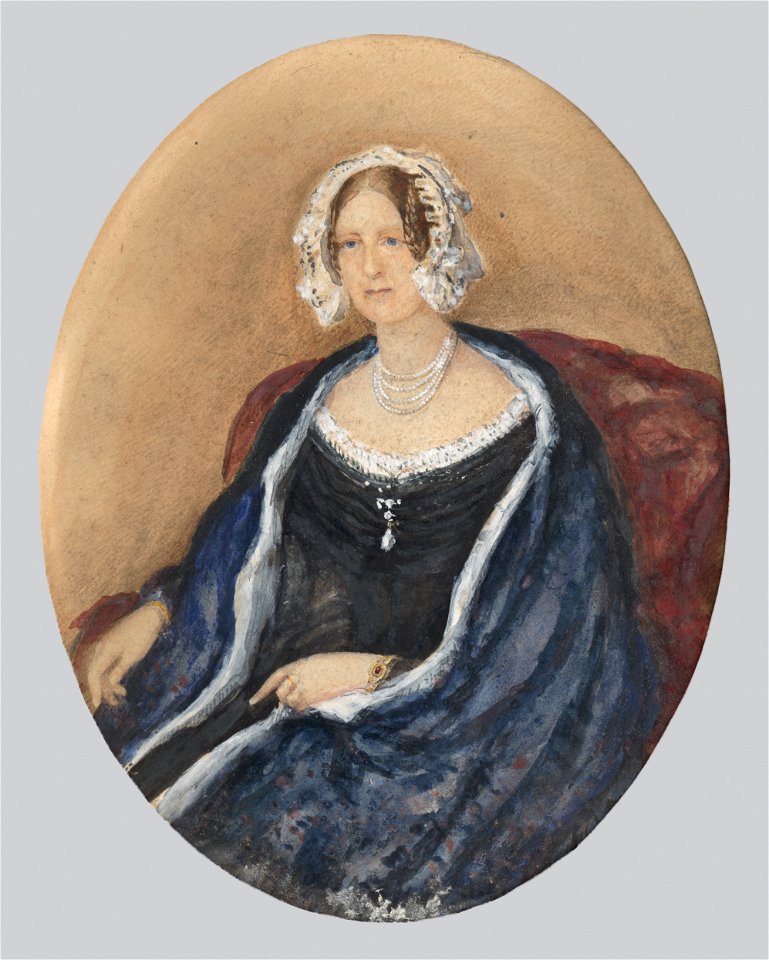 Rakúsky miniaturista z polovice 19. storočia - Portrait of a Lady in a White Bonnet and a Cape - O 4905 - Slovak National Gallery