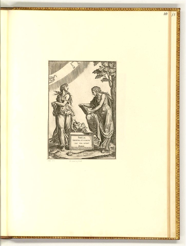 Raimondi - Sibyllen Cumana und Tiburtina mit Sternzeichen Waage und Skorpion, ItI2066