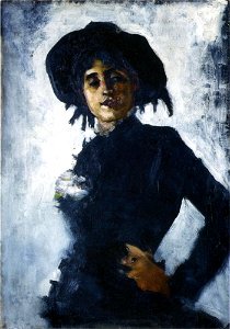 Ralph Curtis - Portrait of a Lady in a Black Hat