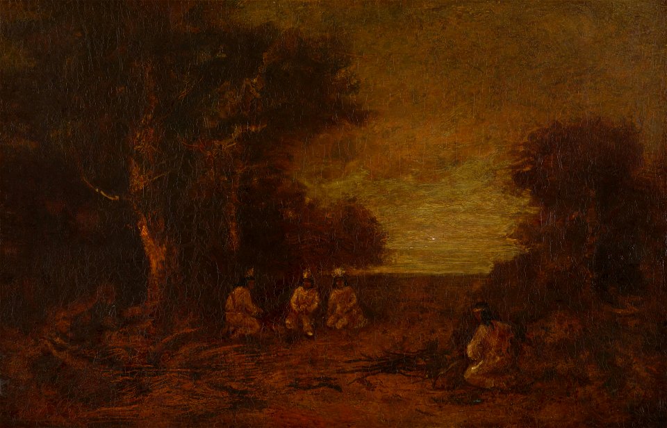 Ralph Albert Blakelock - Moonlit Landscape with Indian - 1932.297 - Yale University Art Gallery