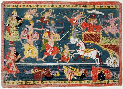 Rama, Lakshmana and the army of monkeys and bears attack Ravana (6124575297)