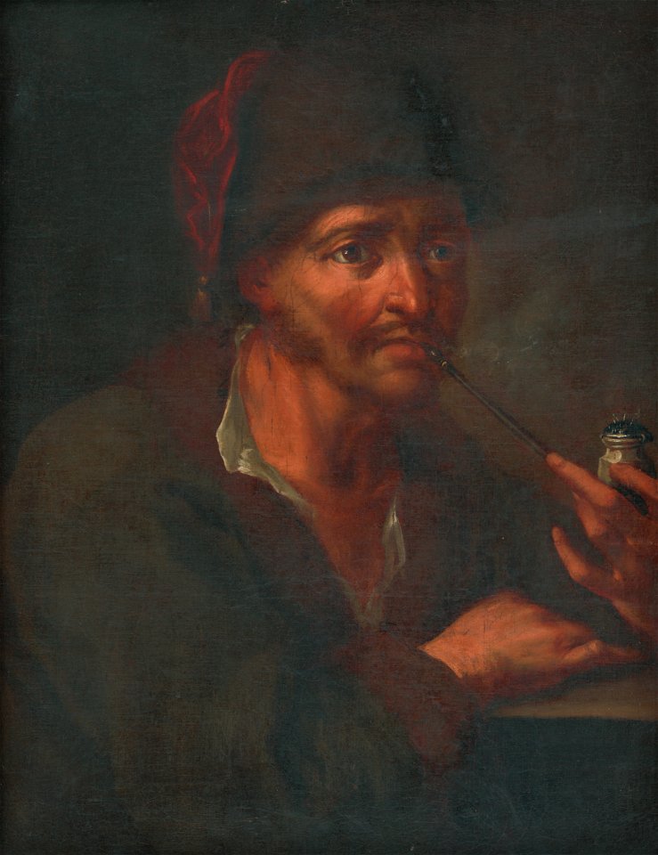 Rakúsky maliar z 1. polovice 18. storočia - Muž s fajkou - M 347 - Ernest Zmeták Art Gallery