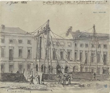 Placement des colonnes au palais du roi à Bruxelles, 1826