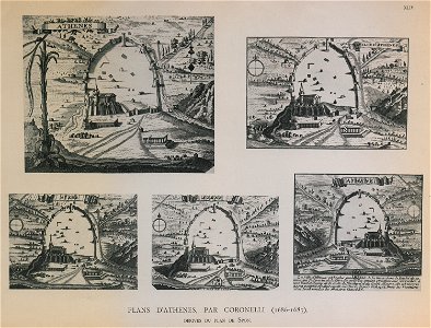 Plan d'Athènes, par Coronelli (1686 - 1687), dérivés du plan de Spon - Omont Henri Auguste - 1898