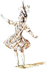 Rameau - Zoroastre - costume scetch by Louis-René Boquet, 1769 - Bactrien retouched