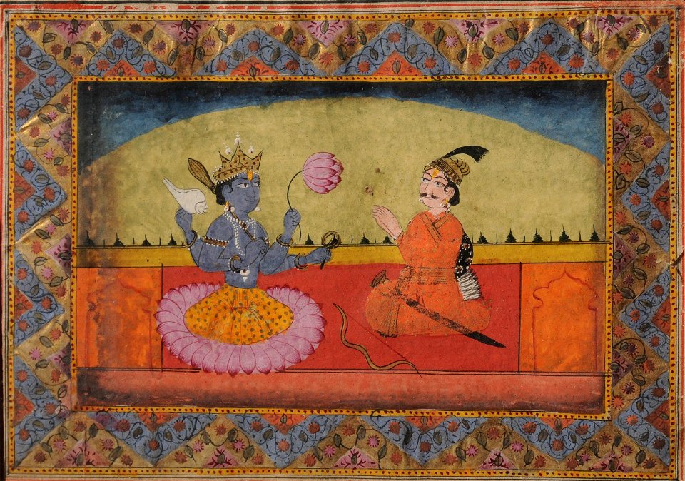 Raja Parikshit seated in front of Vishnu - Unknown, Kashmir School - Google Cultural Institute