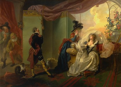 Johann Heinrich Ramberg - Olivia, Maria and Malvolio from Twelfth Night, Act III, Scene iv - Google Art Project
