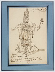 Rameau - Zoroastre - costume scetch by Louis-René Boquet, 1769 - Zopire (Pretre d'Ariman)