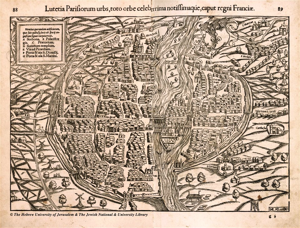 Plan de Paris vers 1550-2