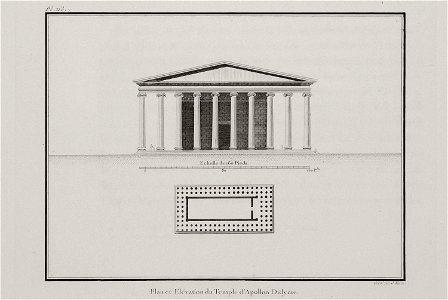 Plan et Elévation du Temple d'Apollon Didyme - Choiseul-gouffier Gabriel Florent Auguste De - 1782