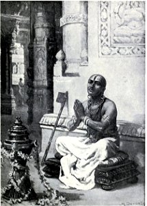 Ramanuja contemplating his philosophy of the one personal god, A.D. 1100