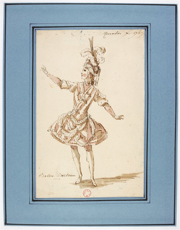 Rameau - Zoroastre - costume scetch by Louis-René Boquet, 1769 - Bactrien