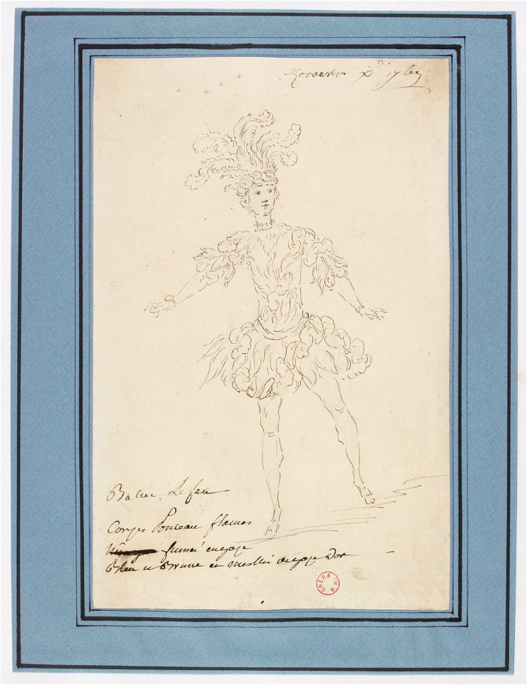 Rameau - Zoroastre - costume scetch by Louis-René Boquet, 1769 - Le Feu