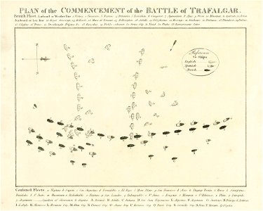 Plan of the Commencement of the Battle of Trafalgar RMG PU4051