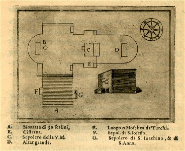 Plan of the Church of the Dormition of the Virgin in Jerusalem - Zuallart Jean - 1587