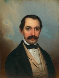 Rakúsky maliar z 2. polovice 19. storočia - Portrait of a Man with Moustache - O 3853 - Slovak National Gallery. Free illustration for personal and commercial use.