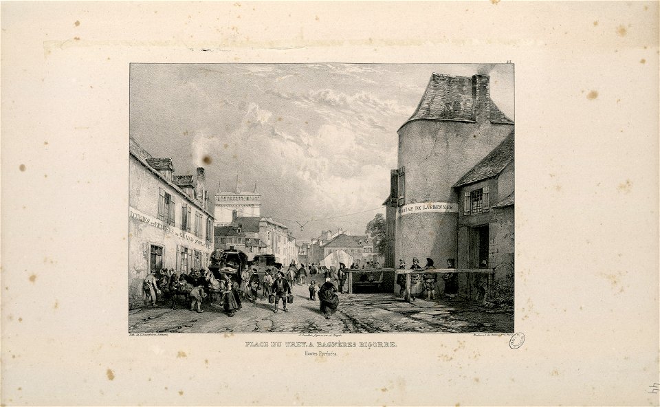 Place du Trey à Bagnères Bigorre (Hautes Pyrénées) - Fonds Ancely - B315556101 A JACOTTET 1 047